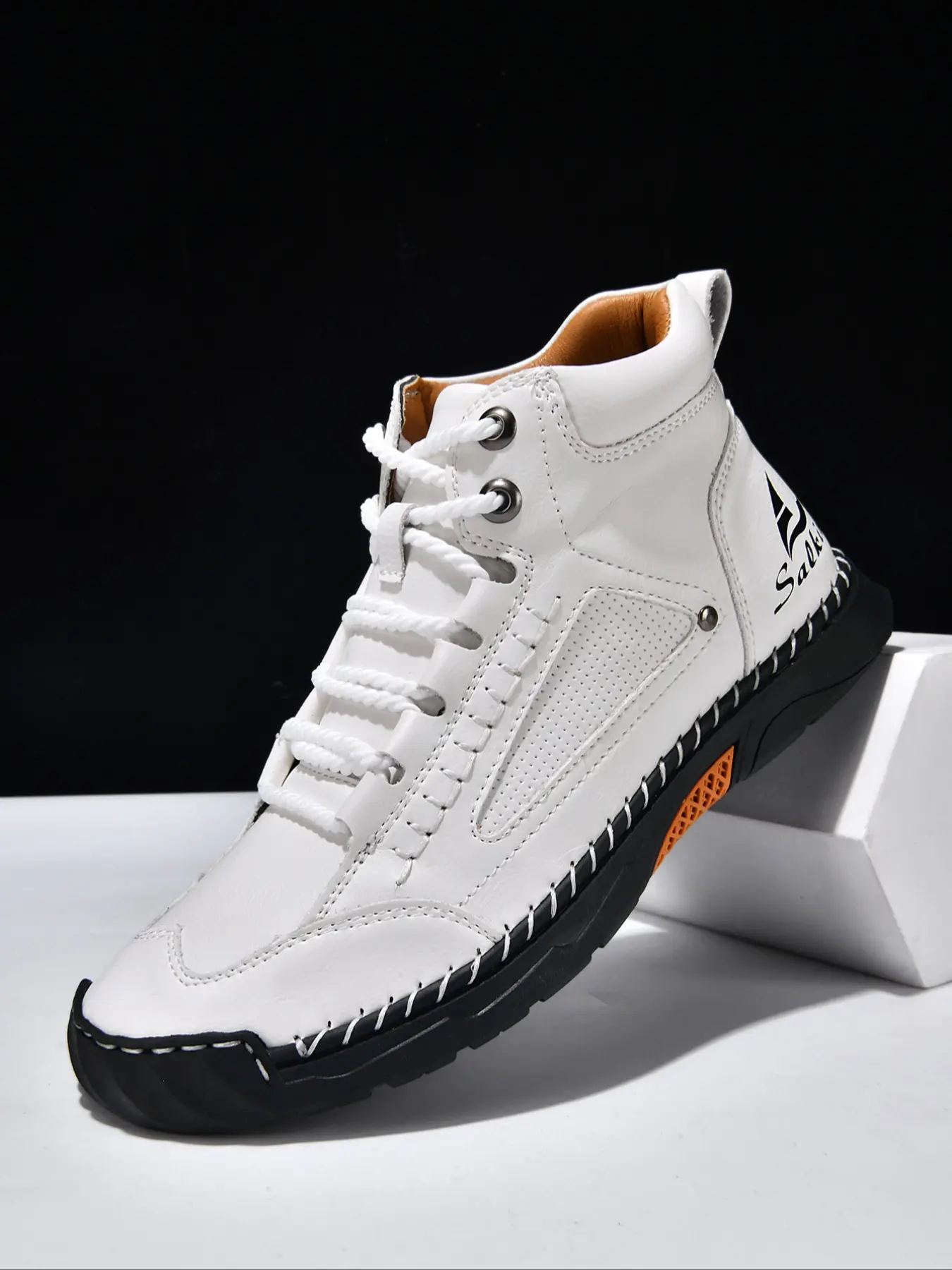 Men's Fashionable Lace Up Mid Top Sneakers, Fashion Walking