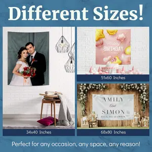 Custom Tapestry -Custom Wall Decor Tapestries, Customized Hanging Backdrop for Birthday, Wedding,Halloween,decorative banner, Party, Gift Artwork home party