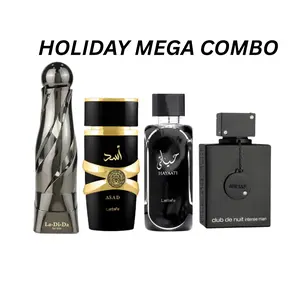 Holiday Mega Combo for man  Armaf CDN 3.6fl.oz, La-Di-Da 3.4fl.oz, Hayati Black 3.4fl.oz and Asad 3.4fl.oz Eau De Parfum