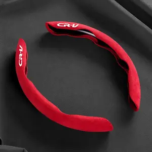2pcs Car Suede Steering Wheel Cover, Anti-Slip Accessories for Honda Cr-V Crv, Car Keychain, Durable and Stylish Design