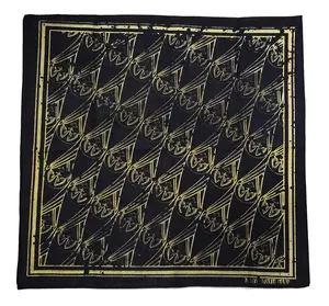 Tucked In Art Deco Sleeping Bat Repeat Pattern Handkerchief Pure Cotton Handkerchiefs