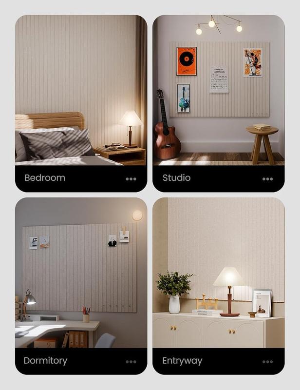 2026 Vision Board Large Felt Bulletin Board 48" X 36" Cork Board Alternative-12 Pack with 70 Safe Removable Adhesive Tabs, Cork Boards for Walls Cork Board for Home Office Classroom Pin Board (Oatmeal)