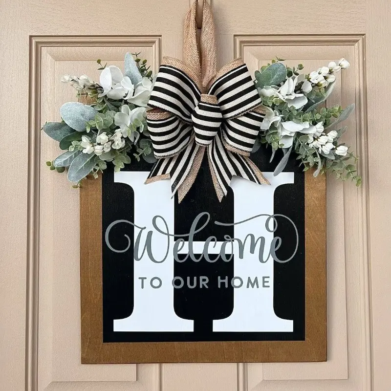 New 26 Letter Personalized Front Door Decorative Door Sign Props Wooden Craft Hanging Decoration, Unique Home Accessory, Artistic Home Decor, Home Decor Gifts