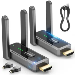 2026  Transmitter and Receiver, 492FT Long Range Extender, Low Latency &  Connection, Streams Video Wirelessly from , Laptop, TV Box, Camera to Multiple Screens & TVs