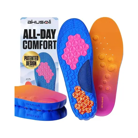 Akusoli CloudCush Orthopedic Insoles for Men and Women, Shock Absorbing Arch Support for Plantar Fasciitis, Heel and Arch Pain