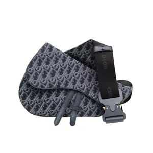 Pre-owned Dior 【Diz】DIOR SADDLE Chest Bag Blue Canvas Pristine