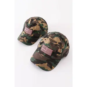 Camouflage flag vintage baseball cap mom & me