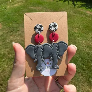 Alabama Football Elephant Earrings