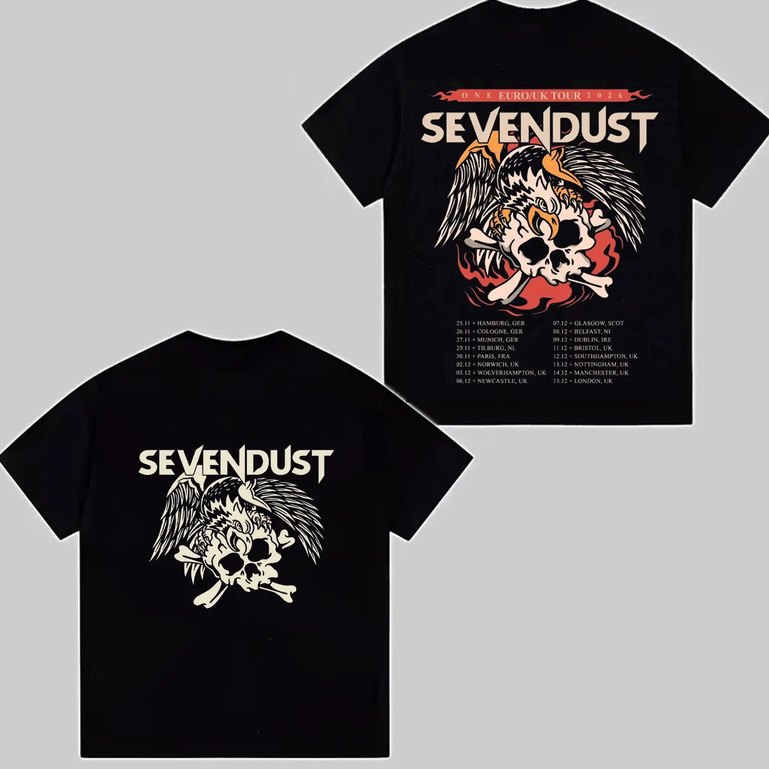 Vintage Sevendust T Shirt Home Album Era Graphic Retro Vibe Cotton Tee Top HY4247