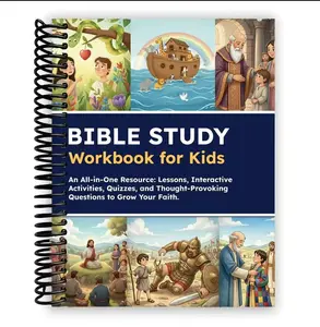 Bible Study Workbook for Kids Notbook: Lessons , Activities, Quizzes, and Questions to Deepen Your Faith (Spiral Bound) NotBook