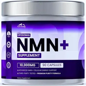 NMN Supplement with NAD+ & Resveratrol – 10,000mg Extra Strength Formula – Supports Cellular Energy & Anti Aging – Liposomal NAD Booster for Men & Women – 90 Capsules, 3 Month Supply