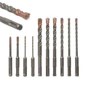 10Pcs SDS Plus Concrete Bit Set – Carbide-Tipped Masonry Bits (1/8", 1/4" x2, 5/16", 3/8", 1/2") – Copper-Plated for Concrete, Brick, Stone, & Marble