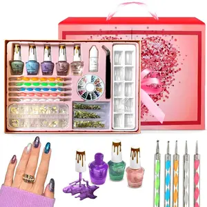 Nail Art Kit for Girls - Beginner's Set with Rhinestones, Crystals, Tweezer, Dotting Tool & Accessories