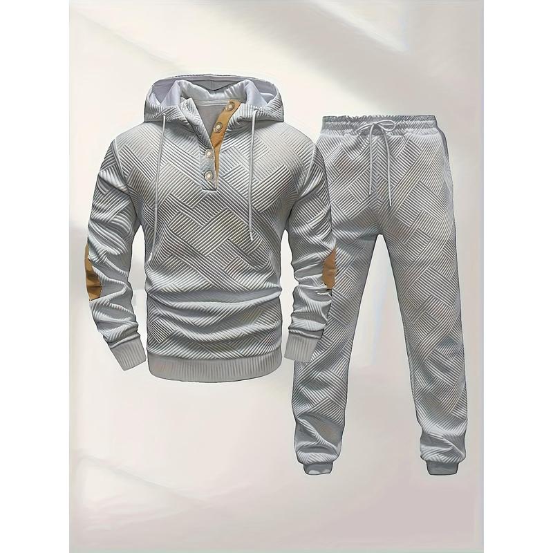 Men's Casual Fashion Suit: Two-piece set including a knitted jacquard sweatshirt and trousers; a best-selling men's casual suit. joggers  weatsuit swift  goods  clothing  brand Knitted Jacquard Set