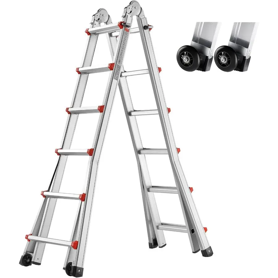 VEVOR 20FT A - Frame Telescoping Ladder - Compact Portable Aluminum ...