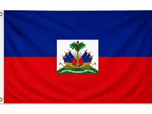 Haitian Flag - Premiun Polyester Haiti Flag with Brass Grommets, Doubled Stitches