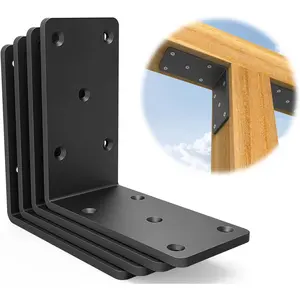 5x5" Heavy Duty Shelf Brackets,L Brackets for Shelves Fence Pergola Brackets Angle Bracket for Post Wood,90 Degree Corner Bracket,Corner Brace for Floating Shelf Countertop Support Brackets﻿