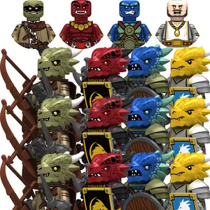 Medieval Action Figures Building Blocks Toys Castle Dragon Knight Warrior Roman Legion Infantry Bricks Children Christmas Giftspopular popular