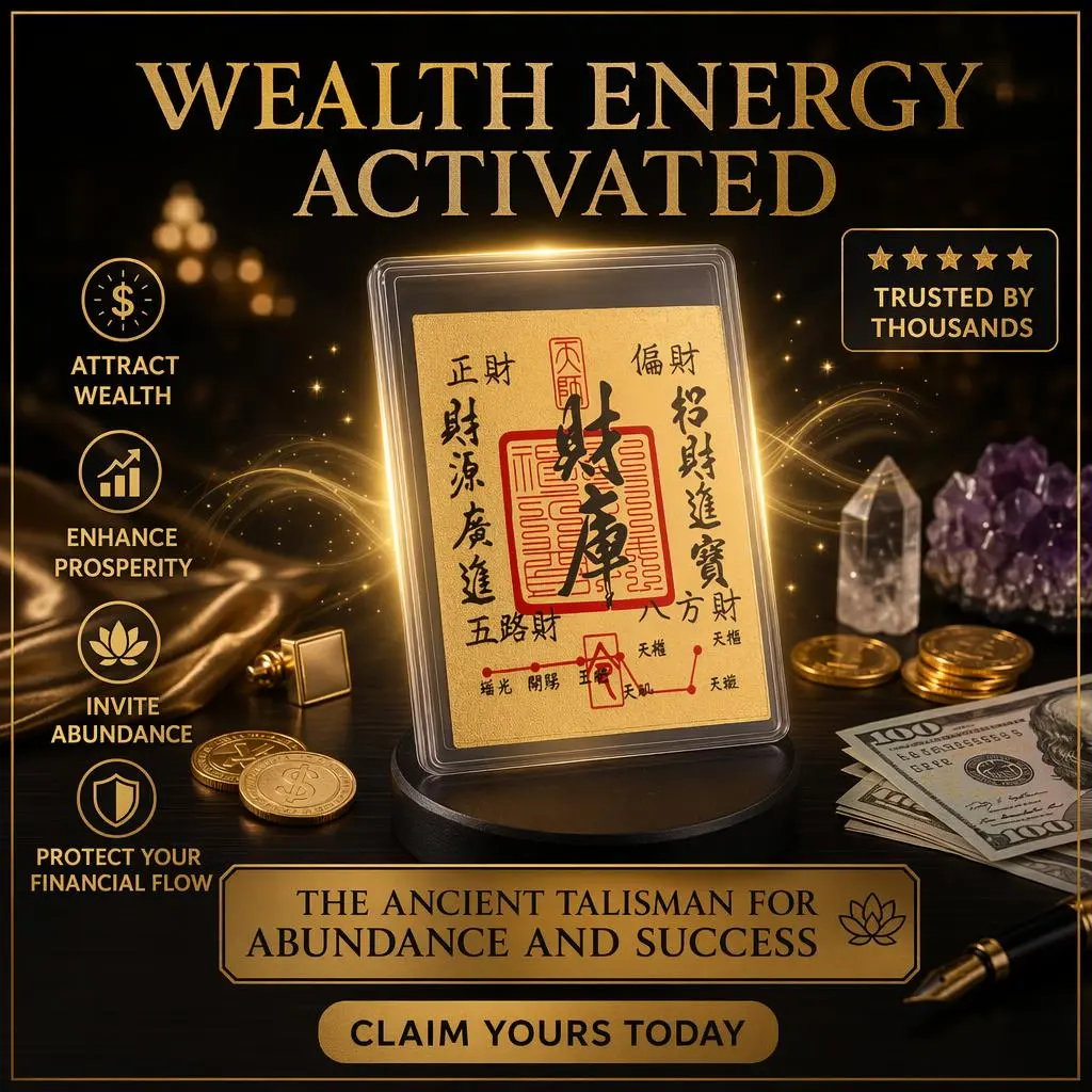 Attract Money & Luck for Side Hustles,Ritual Blessed Wealth Vault Feng Shui Talisman Card - Pocket-Sized Fashion Accessory, Manifest Abundance,  Money Magnet Phone Sticker