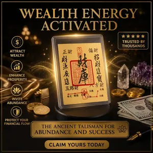 Attract Money & Luck for Side Hustles,Ritual Blessed Wealth Vault Feng Shui Talisman Card - Pocket-Sized Fashion Accessory, Manifest Abundance,  Money Magnet Phone Sticker