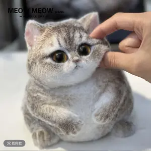 Handmade Bambi Blue Golden Gradient Cat Squishy Toy | Food Grade Silicone Stress Relief Toy