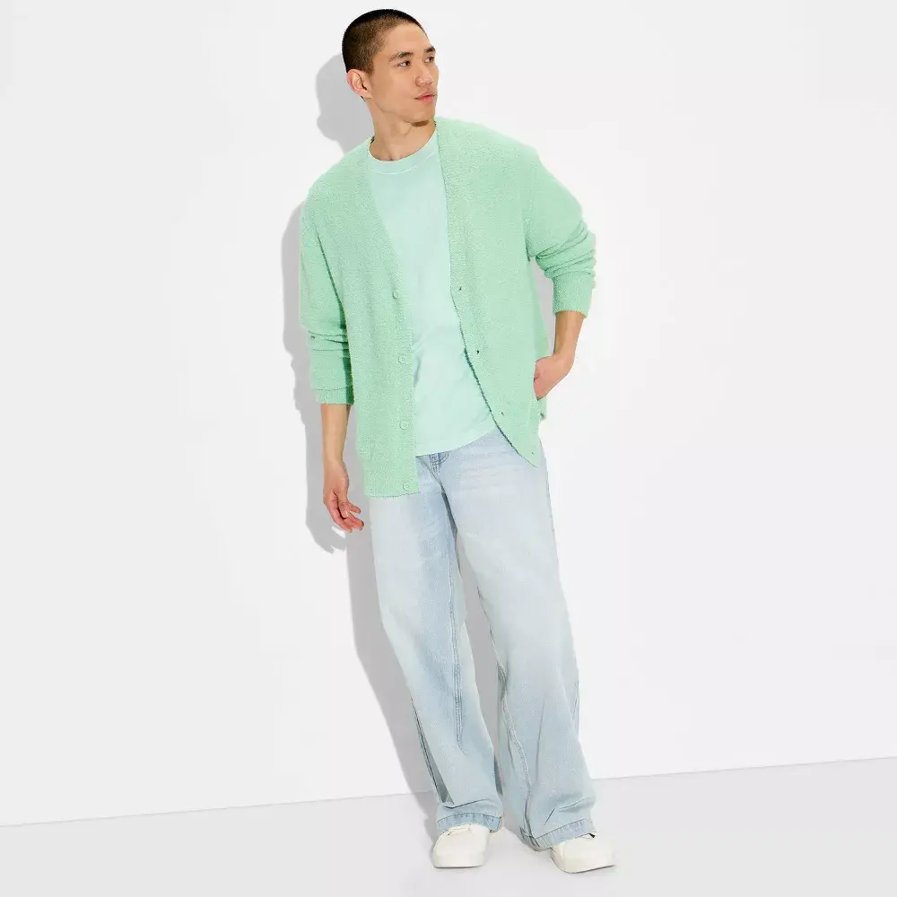 Men's Open Neck Cardigan - Original Use Men's Open Neck Cardigan - Original Use