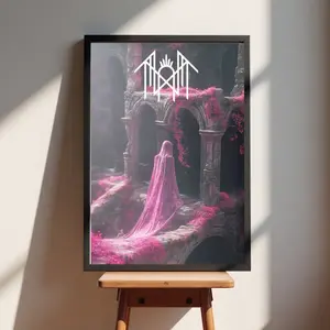 Sleep Token Poster, Dark Fantasy Wall Art, Pink Gothic Aesthetic Print, Alternative Music Room Decor, Moody Bedroom Poster, No Frame Included