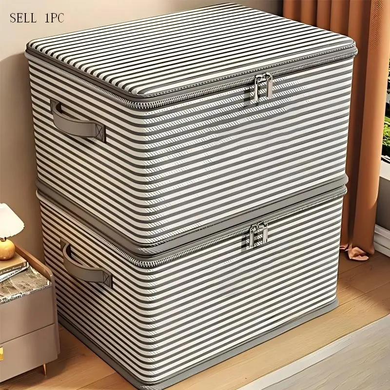 Large Fabric Storage Box with Handle, Multi-Purpose Clothes Organizer, Foldable Basket for Bathroom, Living Room, Bedroom, Stackable Organizer, Collapsible Storage Organizer, Collapsible Storage Bins