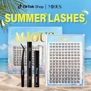 Mious 【New N-001】 With DIY Eyelashes Extension Kit Bond and Seal Eyelash Glue and Lash Remover Beginner Friendly Individual Lashes Waterproof and Long lasting Makeup For Girl  lash clusters kit waterproof lash clusters Cosmetic lashes clusters