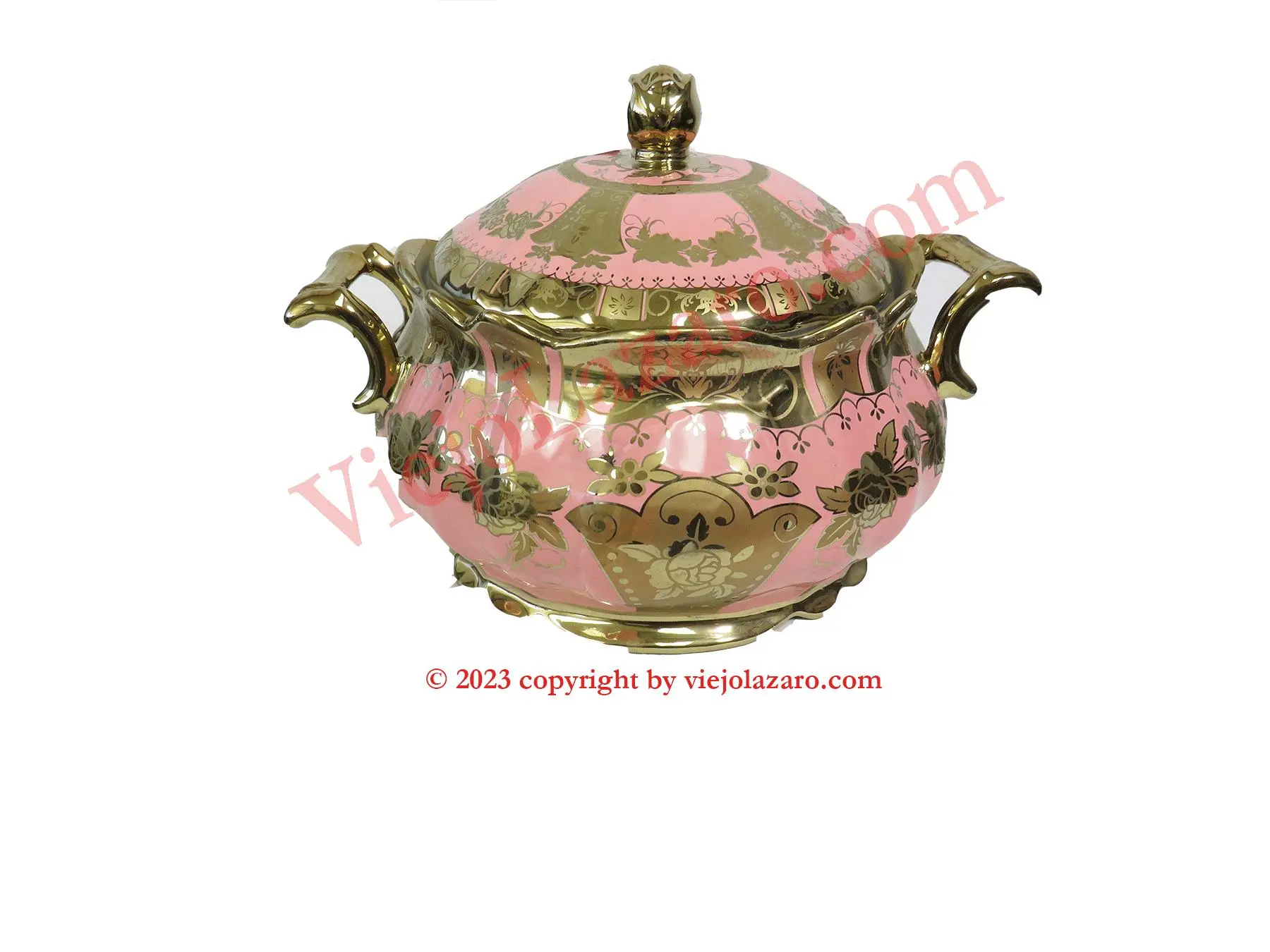 Obba Tureen Ceramic Cooking Pot - 10"x10" Loyalty Theme Kitchenware, Round Bowl Serving Pot with Decorative Patterns, Traditional Art Design Cookware