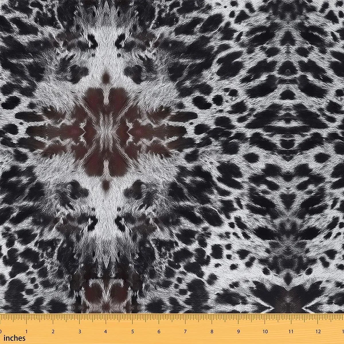 Western Brown Cowhide Fabric,Aztec Black White Cow Print Upholstery Fabric,Rustic Farm Animal Decorative Fabric DIY Quilting Sewing,Cowboy Cowhide Fabric,(No True Cowhide)