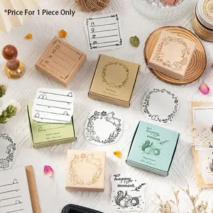 1 pcs Original light retro handbook stamp message box series decorative material print stamp set of 6 pieces