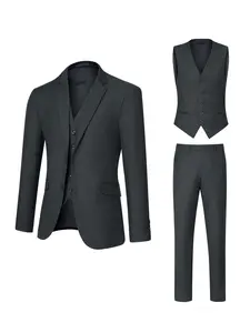 Three Piece Suit Set Suit Vest Pants Man's Suit,  Stylish Fashion Business Wedding Gentleman Suit For Men Formal Casual Suit Trendy Elegant Formal Casual Suit 23083 Long Sleeve Menswear
