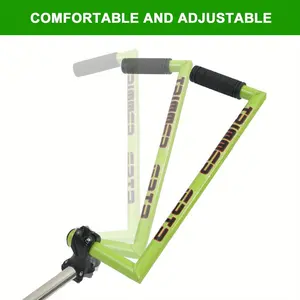 Trimmer handle extension Ergonomically adjustable aluminum alloy extension with comfortable soft rubber handle and shoulder strap Grass trimmer handle Suitable for manual lawn edgers/mowers Gardening landscaping accessories