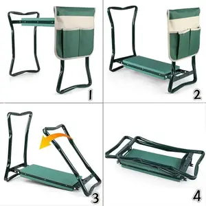 Upgraded Bench Kneeler and Seat with Thicken & Widen Soft Kneeling Pad, Garden Heavy Duty Foldable Gardener Stool with 1 Tool Pouches