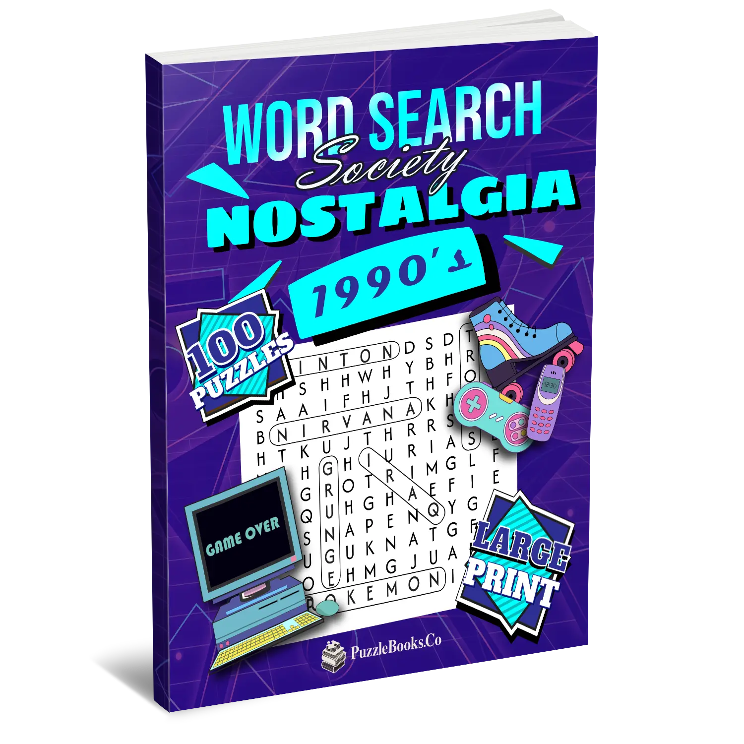 Word Search Society - 1990's Nostalgia [Large Print]