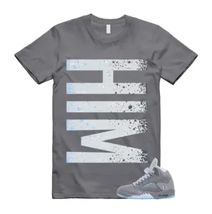 Wolf Grey 5 Sneaker Match Graphic Tee, Wolf Grey 5 Outfit Shirt, Casual Unisex Cotton Streetwear Top, Gift for Sneaker Lovers