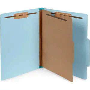 10 Pack Blue Classification Folders 1 Divider 2 Inch Tyvek Expansions Durable 2 Prongs Letter Size for Medical and Law Client Files