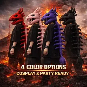 4 Colors 3D Dragon Skeleton Mask with Tail, Viral Cosplay Headgear for Halloween Party, Unique Costume Accessory for Events