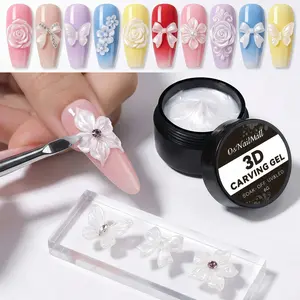 3D Nail Art Satin Sculpture Gel, Pearl Glossy Non-Stick Soft Candy Texture, 3D Nail Design Gel for Professional Use
