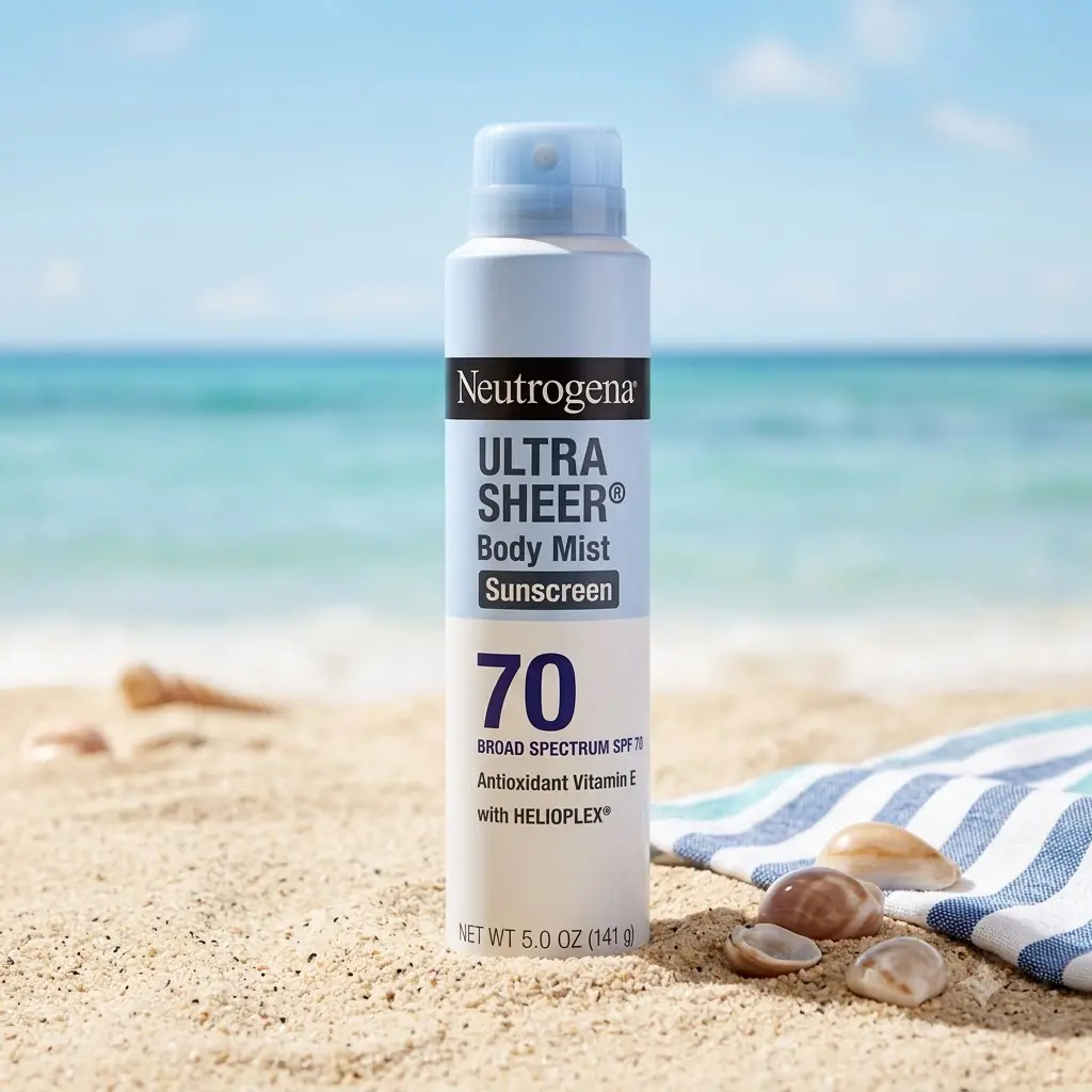 Neutrogena Ultra Sheer Dry-Touch Sunscreen Spray SPF 70, Broad Spectrum, Lightweight, Fast-Absorbing, Water-Resistant, 5 Oz