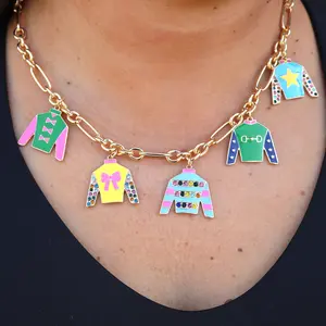 Winner's Circle Jockey Silk Charm Necklace
