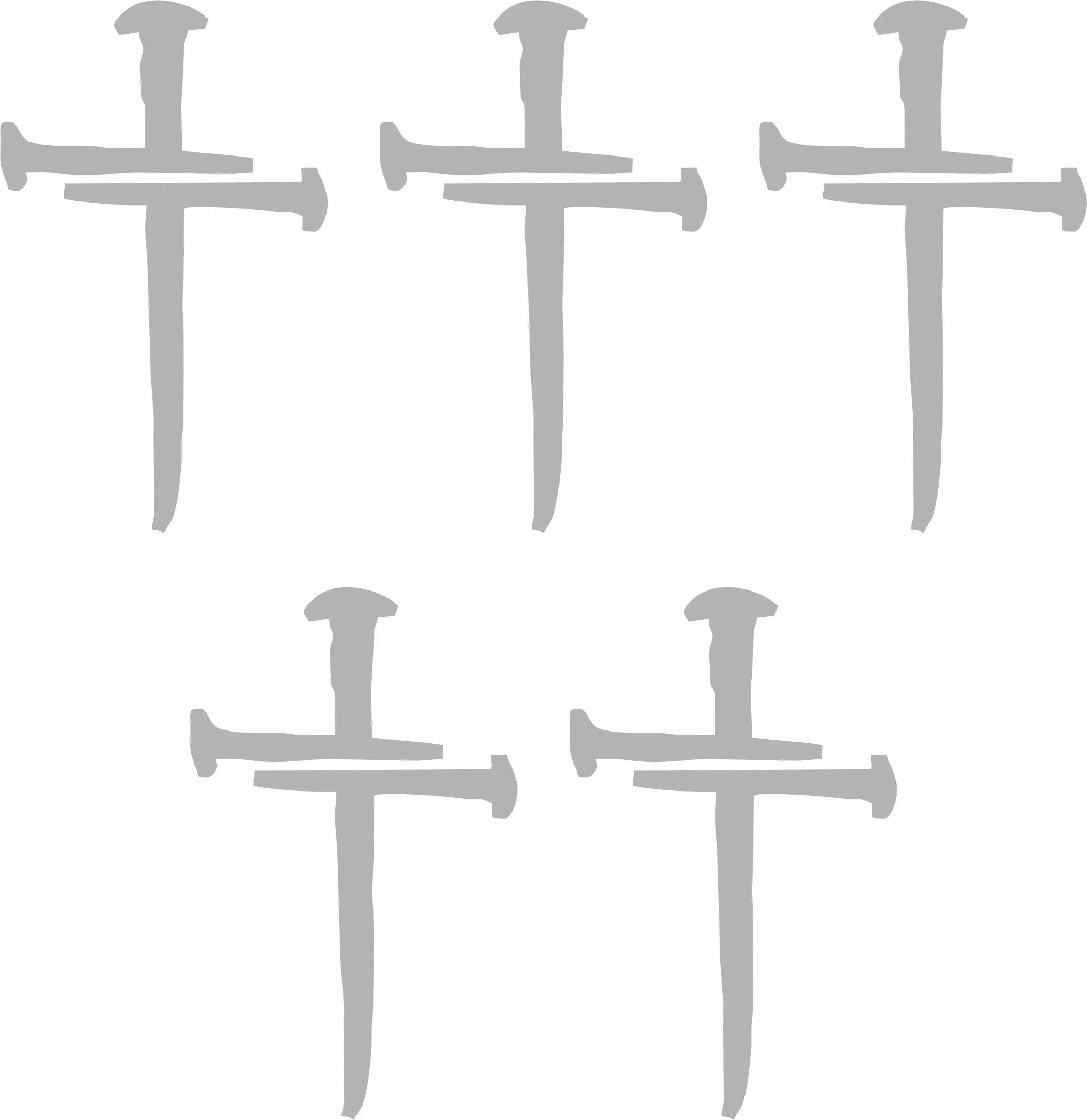 Power Creations Cultural Christian Cross Graphic Decals, 5-Pack 4-Inch White Decorative Stickers, Self-Adhesive Car Exterior Window Ornaments for Home Decor
