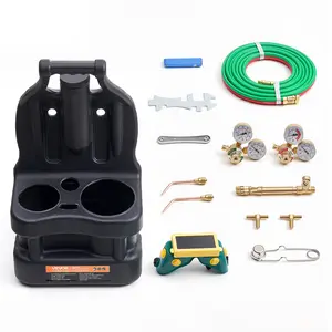 【Super Brand Day】VEVOR Oxygen Acetylene Torch Kit with Check Valves, Gas Welding Torch Kit, Portable Oxy Acetylene Brazing Set with 15FT Twin-Hose, 2 Welding Tips, 2 Regulators & Cylinder Holder for Metalworking,DEALS FOR YOU