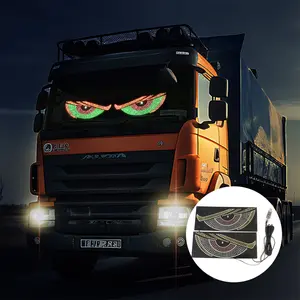 2pcs USB Dynamic Big Devil Eyes Light for Cars, Programmable Flexible Window Screen LED Display for Car, Animated Car Truck Eye