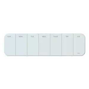U Brands UBR3688U0001 20 x 5.5 in. Cubicle Glass Dry Erase Undated One Week Calendar Board, White