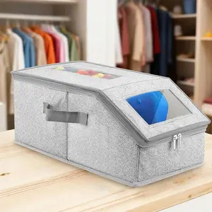 Hat Storage for Baseball Caps Hat Storage Boxes for Closet & Shelf Holds up to 15 Caps with Cardboard Hat Organizer for Women & Men Two Clear Window Space-Saving Fashion Storage