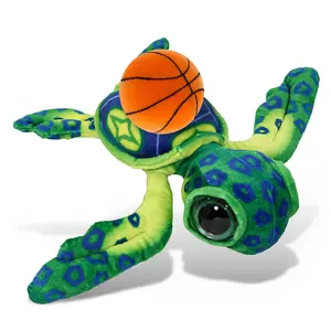 WILD COLLECTION PLUSH - GREEN SEA TURTLE 10" WITH BASKETBALL PLUSH