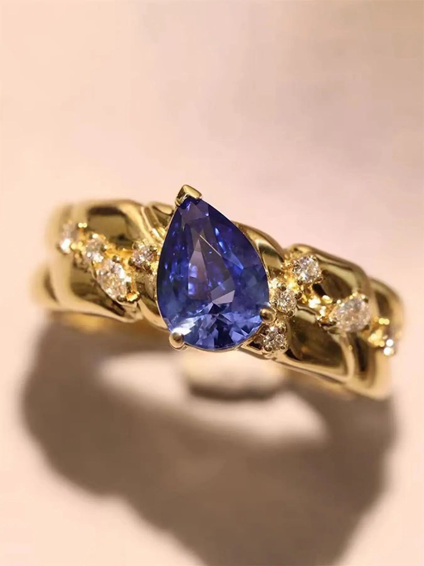 1 PC Elegant Cubic Zirconia Ring For Women For Wedding Engagement Party Jewelry Valentine's Day Gift Teardrop Bridal Rings Solitaire Engagement Rings
