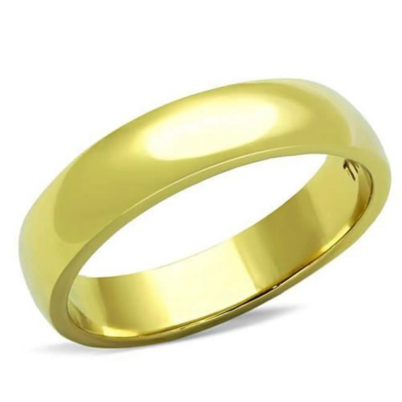 Alamode TK1375G-12 Unisex IP Gold Stainless Steel Plain Metal Ring - Size 12, Plain Metal Rings, Solid Ring